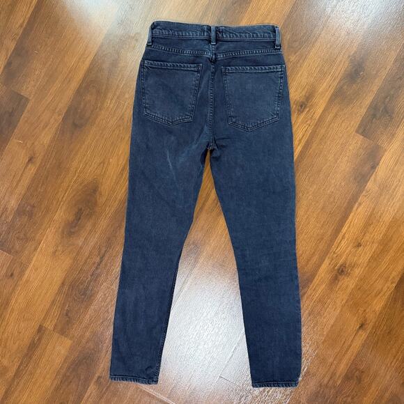 Agolde Nico High Rise Button Fly Slim Jeans Dark Wash Casual Minimalist Sz 25 - Picture 2 of 7